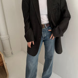 Dark green and grey speckered houndstooth blazer