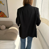 Long boxy blazer in black