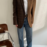 Contrasted blazer in brown tones