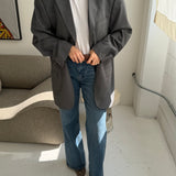Grey pinstriped Dior blazer