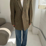 Green checkered wool blazer
