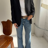 Contrasted blazer in Navy and grey checkered (Express shipping)