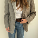Beautiful structured herringbone and plaid blazer
