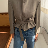 Belted blazer in Sand (Ready to ship)