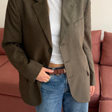 Contrasted blazer in Brown wool mix (Express Shipping)