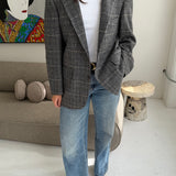 Checkered blazer in heavy wool