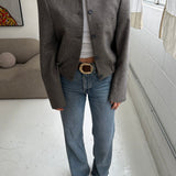 Speckered cold toned bomber jacket
