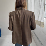 Contrasted blazer in Brown checkered and pale brown  (Express shipping)