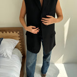 Black pinstriped vest