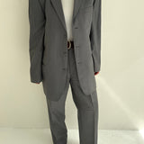 Pale grey pinstriped suit Dior suit