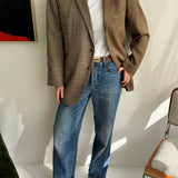 Two toned blazer in pale brown tones