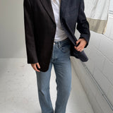 Contrasted blazer in Brown checkered and blue checkered (Express shipping)