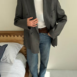 Grey button back blazer
