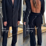 Stunning adjustable open back blazer