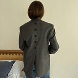 Grey button back blazer