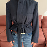 Belted blazer in Blue
