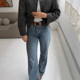 Checkered grey bomber jacket