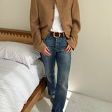 Caramel herringbone bomber