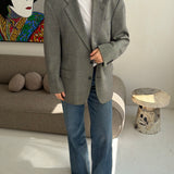 Grey herringbone blazer