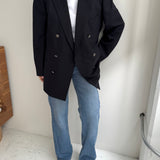 Double breasted YSL blazer in dark blue with stunning buttons