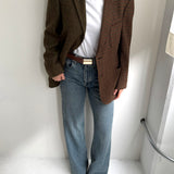 Stunning Green and brown toned tweed contrasted blazer