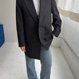 Double-breasted grey blazer