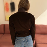 Belted blazer in brown corduroy