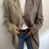 Light Italian wool pale contrasted blazer