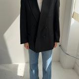 Button back blazer in Black Tux