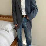 Stunning pale blue contrasted blazer