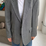 Black and white herringbone blazer