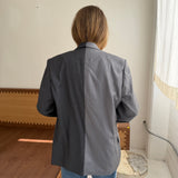 Contrasted blazer in light grey pinstriped and dark grey (Express shipping)