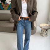 Vintage Burberry blazer in plaid with green and brown tones