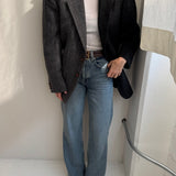 Grey tweed contrasted blazer