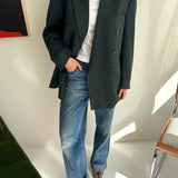 Emerald green button back blazer