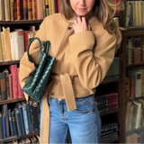 Belted blazer in camel