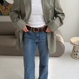 Stunning herringbone blazer with colourful stripes