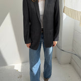 Contrasted blazer in grey checkered mix (Express shipping)