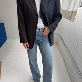 Contrasted blazer in Brown checkered and blue checkered (Express shipping)