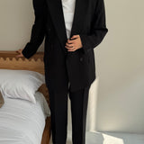 Black double breasted suit