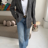 Checkered blazer in heavy wool