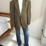 Vintage YSL blazer in green houndstooth