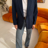 70s blazer in deep blue
