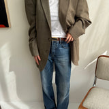 Contrasted blazer in dusty green/grey tones