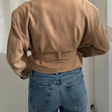 Belted blazer in camel