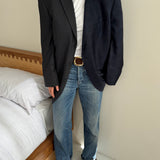 Grey and blue toned contrasted blazer