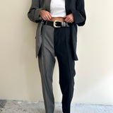 Grey and dark grey pinstriped contrasted suit