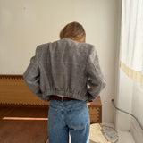 Bomber jacket in Light grey checkered