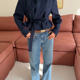 Belted blazer in Blue
