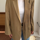 Contrasted blazer in checkered and brown plaid (Express shipping)